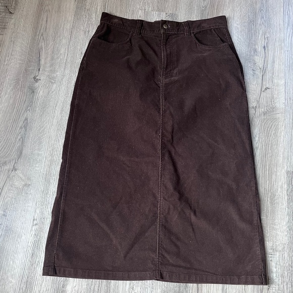 Eddie Bauer brown corduroy maxi skirt size 14 - Picture 1 of 7